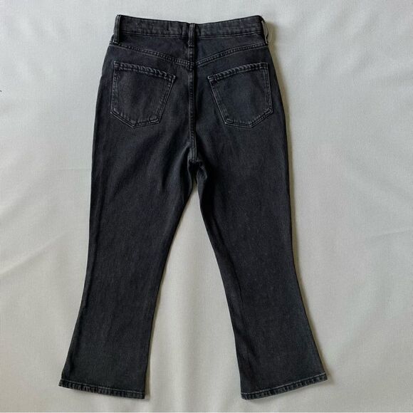 Flared Cropped Black Rhinestone Capri Jeans Size 6S - Picture 10 of 10